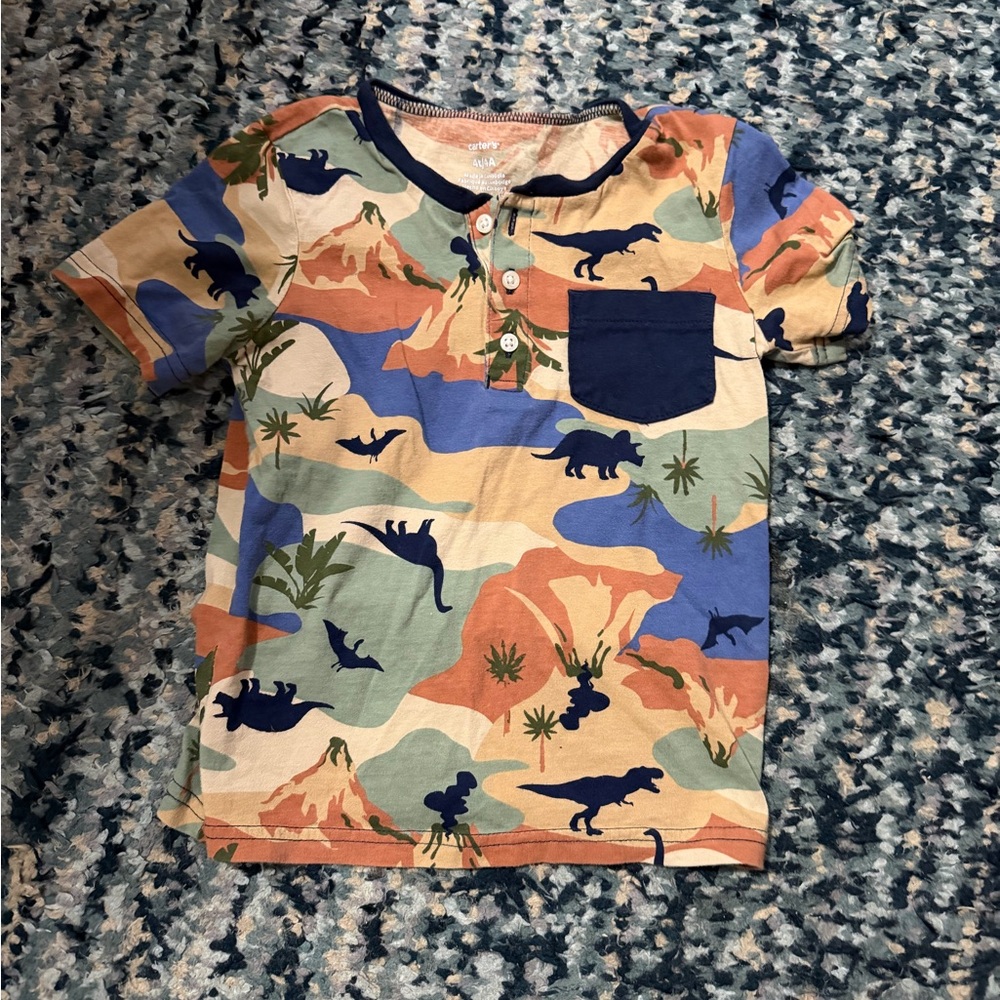 Carter's Dinosaur Adventure Shirt - Blue, Green, Tan